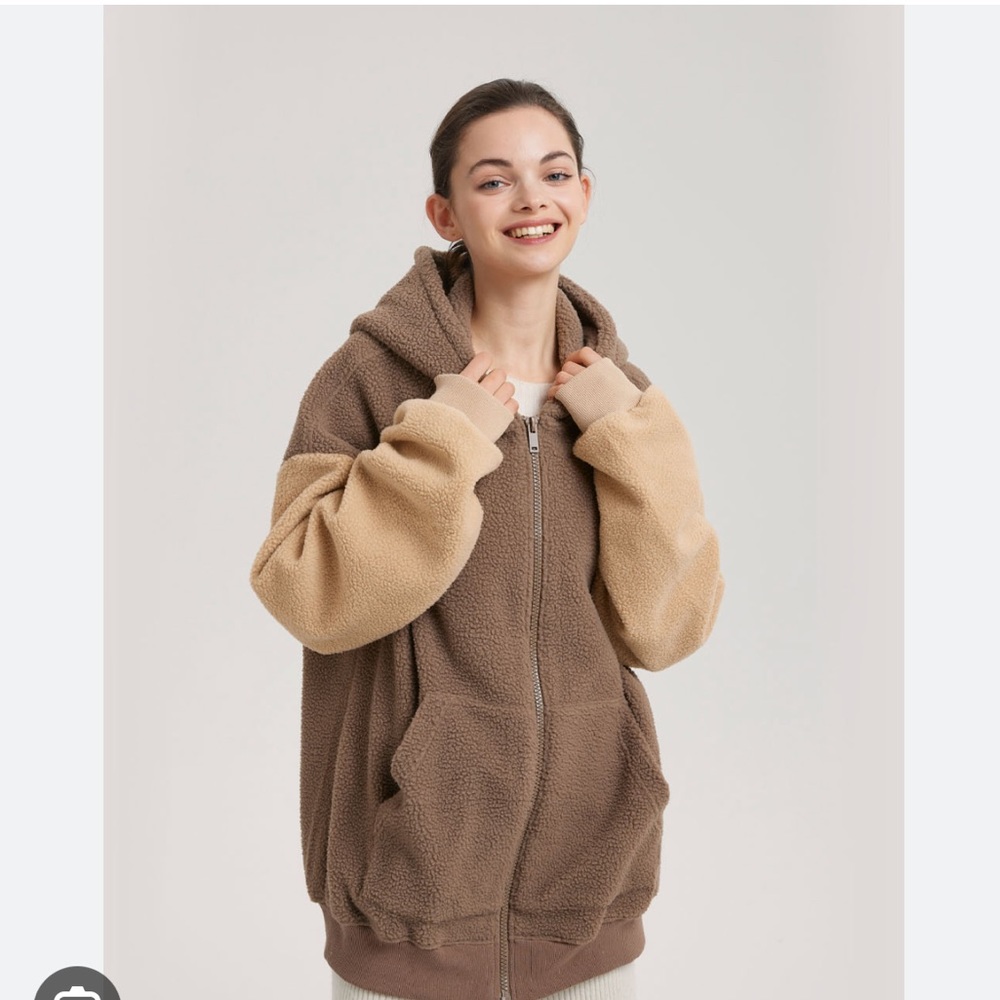 Oversized Cozy Teddy Fleece Zip Up